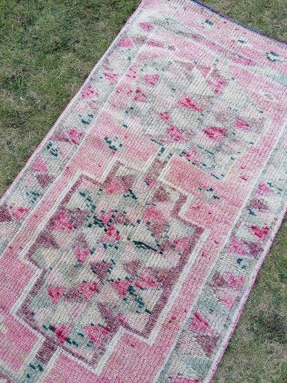 Vintage turkish runner 2'10x11 oushak high pile runner, hallway runner, vintage runner rug, hand made wool rug, kitchen rug, oushak rug
