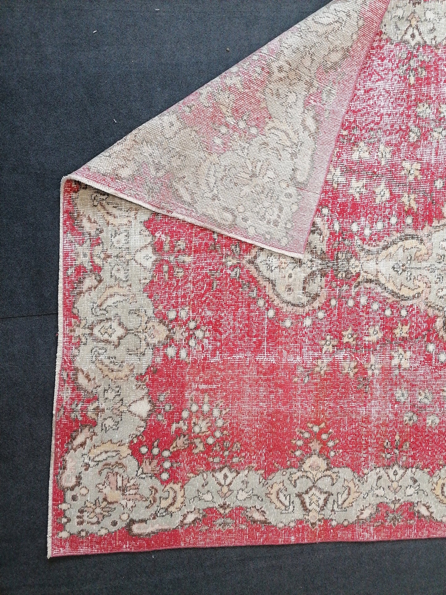 9'7x5'6 turkish oushak rug  vintage oushak rug vintage runner rug wool oushak rug distressed hand made rugs