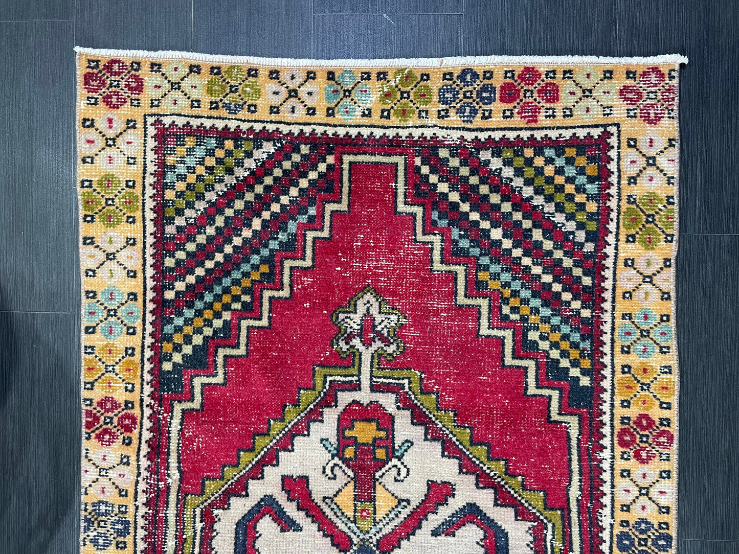 Vintage Oriental RUG, Oushak 3.3 x  5.7 Rug, Turkish Rug,  Persian Rug, Vintage Rug, Fine Wool Turkish Rug, Muted Living room Rug