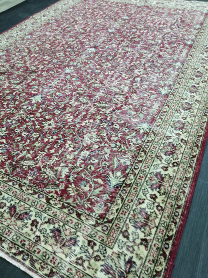 Large TURKISH Oushak Rug 6.7 x 9.7 Vintage Oushak Runner Rug Vintage Runner Rug Wool Oriental Rug Hand Made Rugs Turkish Rug