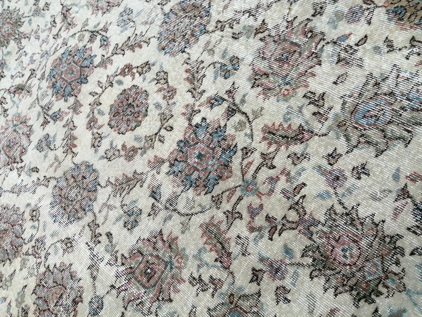 Floral Vintage Rug OUSHAK 7 x 9.8 TURKISH Rug Oriental Vintage Wool Rug Hand Made Rugs Vintage Turkish Rug