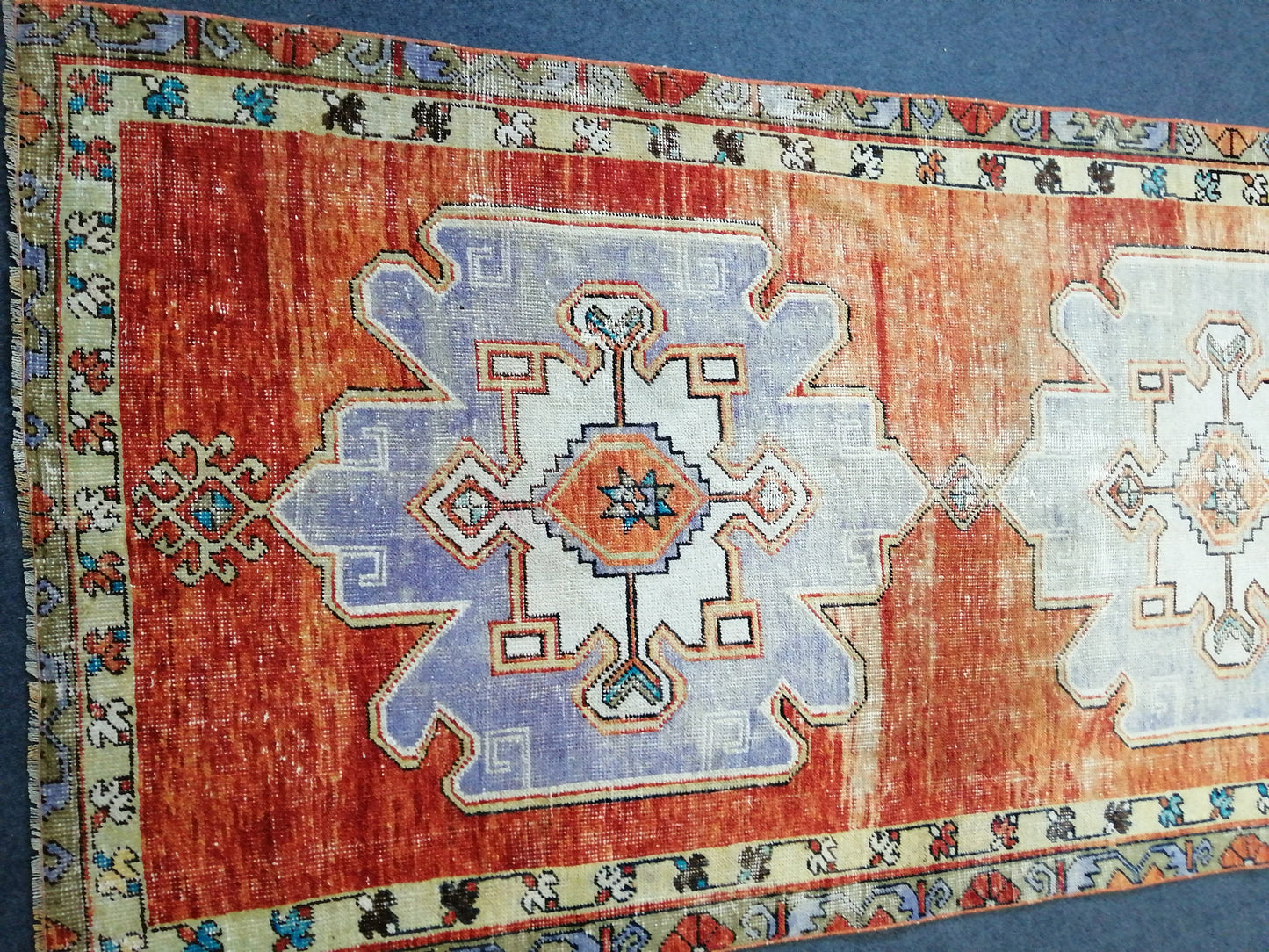 Vintage Oushak Runner Rug Turkish Runner 4 x 11 Rug Vintage Runner Rug Hallway Runner Rug Kitchen Runner Rug Wool Runner Rug Wool Rug
