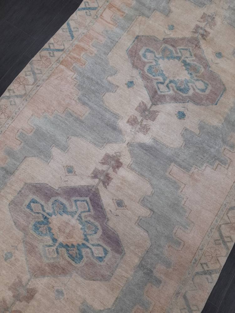 Vintage Wool Rug 5 x 10.8 Turkish Oushak Rug Muted Rug Muted Vintage Turkish Rug  Oriental Rug, Vintage Rug Soft Wool Rug