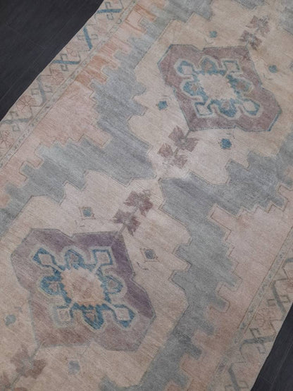 Vintage Wool Rug 5 x 10.8 Turkish Oushak Rug Muted Rug Muted Vintage Turkish Rug  Oriental Rug, Vintage Rug Soft Wool Rug