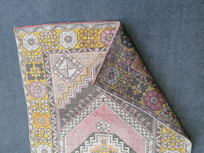 6'9x3'8 vintage turkish rug,oushak vintage rug,kitchen rug,vintage anatolian bohemian rug