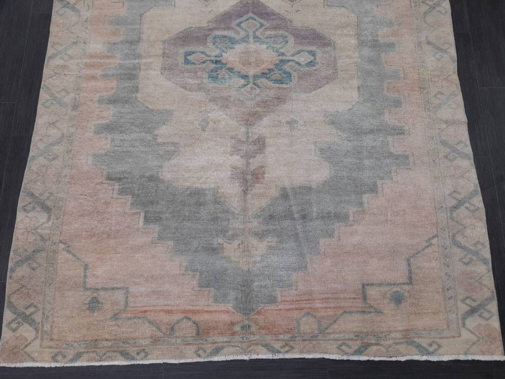 Vintage Wool Rug 5 x 10.8 Turkish Oushak Rug Muted Rug Muted Vintage Turkish Rug  Oriental Rug, Vintage Rug Soft Wool Rug