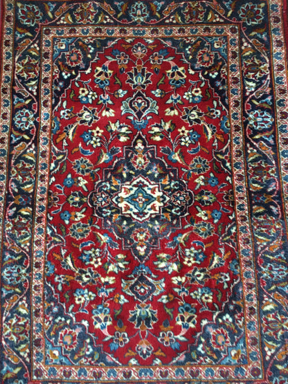 3x5 new turkish handmade rug, wool on wool blue soft vintage bedroom rug, living room floor medium rug, laundry area rug, kitchen middle rug