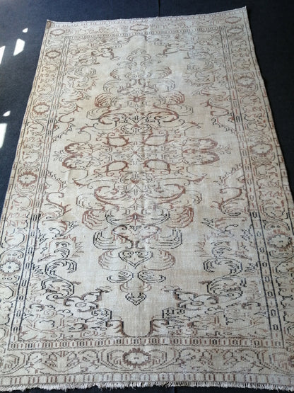Muted Vintage Rug TURKISH HAND MADE Rug 6x9 Vintage Turkish Rugs  Oushak Rug Oriental Rug, Turkish Oushak Rug, Vintage  Rug, Wool Rug