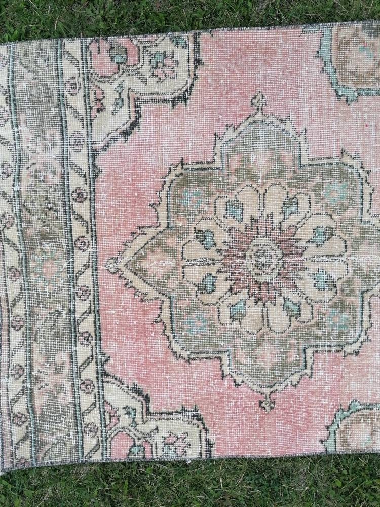 Vintage wool runner 2'10x12'7 hallway oushak runner, distressed turkish handmade runner, kitchen runner rug, entery rug