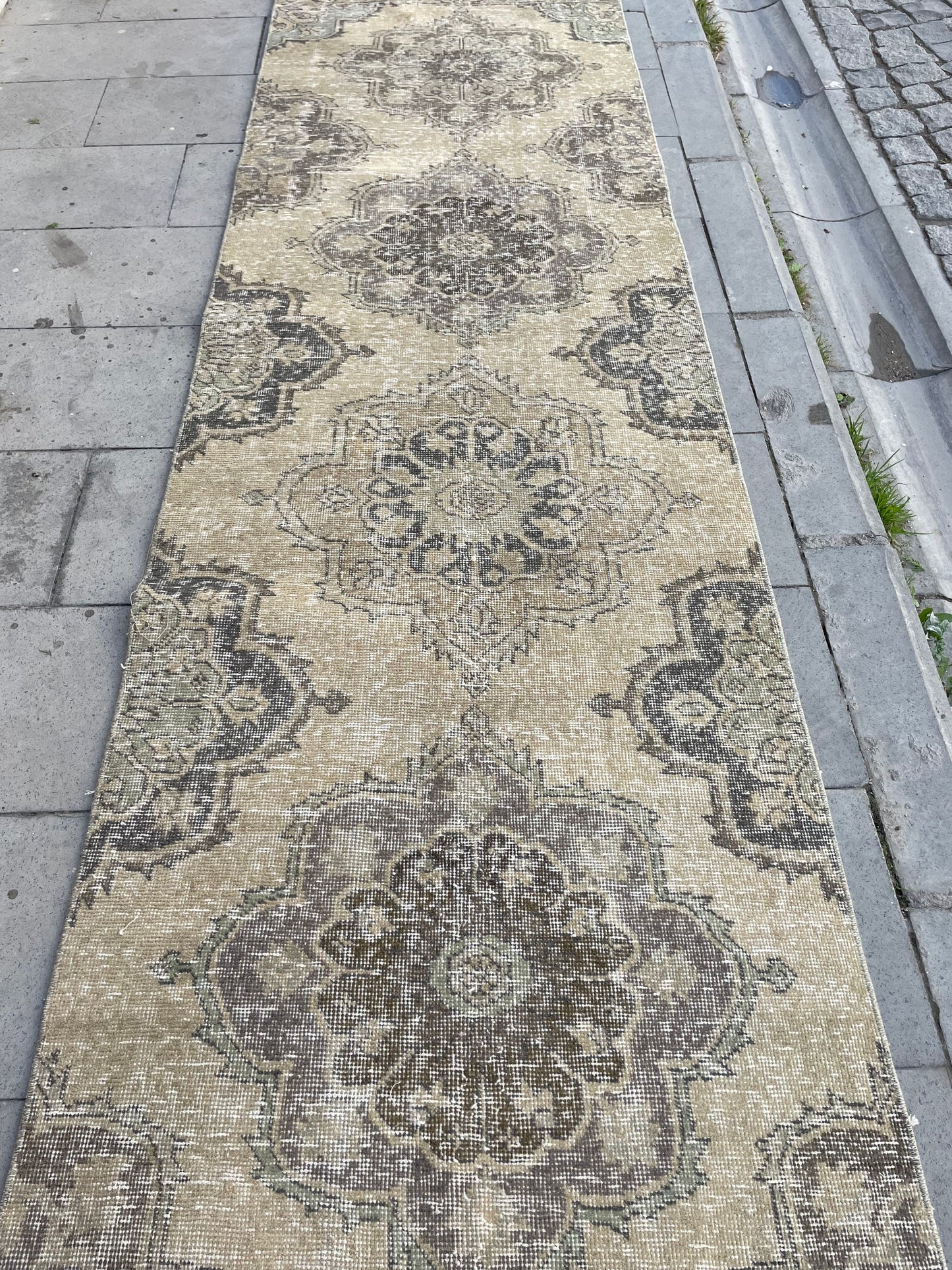 Muted Extra Long Handmade Runner Rug 2.7 x 23.5 Long TURKISH Runner Rug Vintage Runner Rug Staircase Runner Hand Knotted Runner