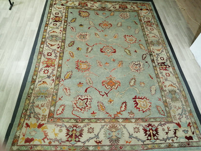 9.3 x 12.8 OUSHAK RUG, TURKISH Oushak Rug Vintage Oushak  Rug, Rug, Wool Oushak Rug Hand Made Rugs, Made In Turkey Hand Knotted Rug 9x13 ft