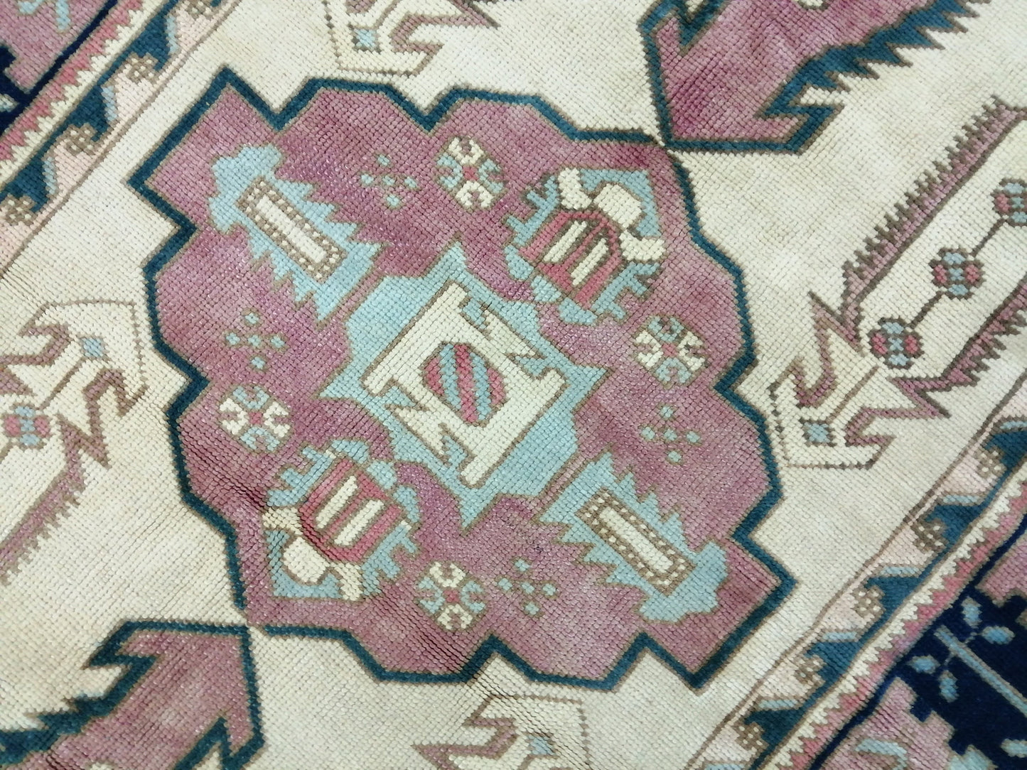 OUSHAK RUG Vintage 6.7 x 4.4 Oriental Rug High Pile Rug TURKISH Oushak Rug Vintage Wool Oushak Rug Hand Made Rugs Vintage Turkish Rug