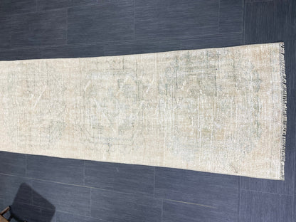 Muted Distressed Runner Rug Muted Turkish 2.3 x 10.6 Runner Rug Vintage Runner Rug Muted Hallway Runner Rug Kitchen Runner Rug Wool Runner