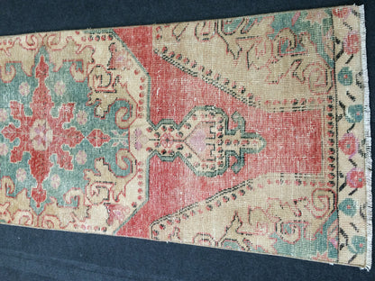 7.2 x 2.6 Turkish Runner Rug, Oushak Rug, Oushak Rugs,  Oushak Runner Rugs, Runner Rug, Vintage Runner Rug, Hand Made Rug