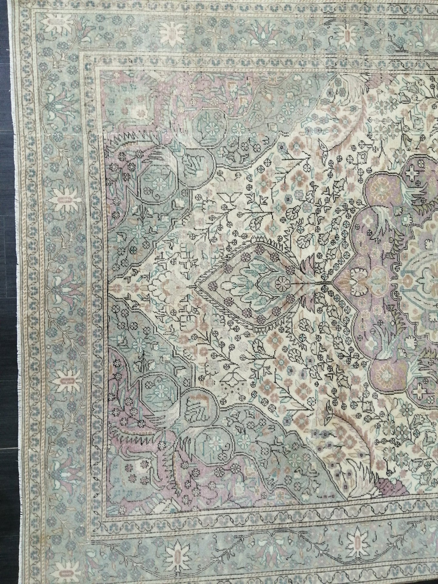 Muted OUSHAK RUG 6.2 x 9.3 TURKISH Rug Vintage Oushak Rug Muted Vintage Rug Wool Oushak Rug Hand Made Rugs Vintage Turkish Rug