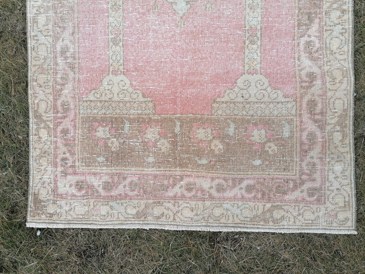 Turkish oushak wool rug, 3'2x5'7 vintage rug, vintage  hand made rug kitchen rug bohemian rug