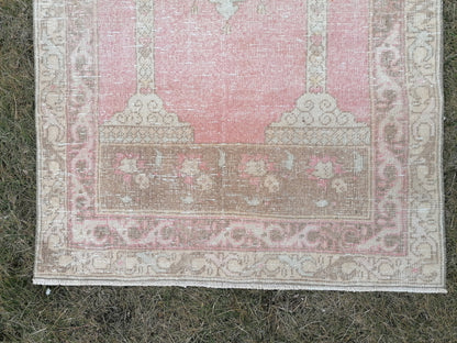 Turkish oushak wool rug, 3'2x5'7 vintage rug, vintage  hand made rug kitchen rug bohemian rug