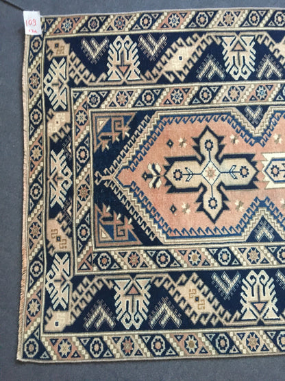 4x6 feet wool blue oushak bathroom floor rug, turkish anatolian large bedroom rug, vintage kitchen area rug, wide dining room rug, muted rug