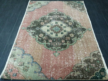 Small Oushak Rug 3.2 x 2.3 Turkish Rug Distressed Rug Wool Oushak Rug Vintage Rugs Boho Rug