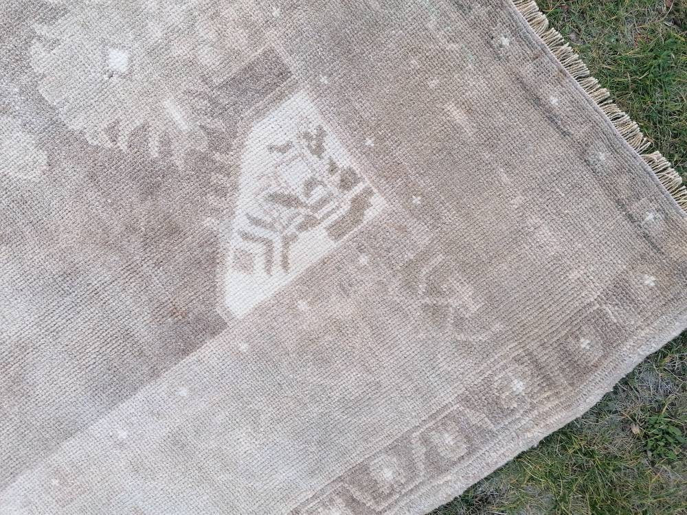 Oushak turkish rug,neutral vintage turkish rug,oushak unique hand made rug 4'4x7 bohemian rug