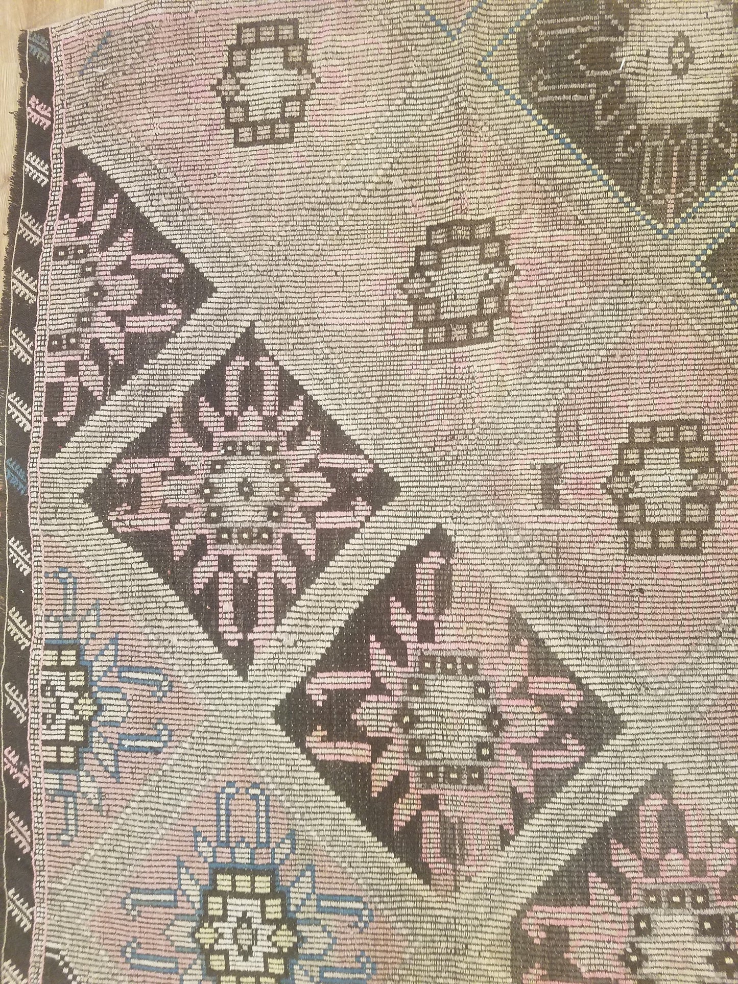 6 x 9 flatwoven with embroidery rug, handmade kilim wool rug, vintage turkish rugs oushak rug vintage oushak rug, wool rug