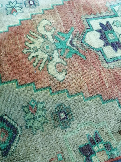 9.4 x 2.4 Oushak Runner Rug Turkish Runner Rug Vintage Runner Rug Hallway Runner Rug Kitchen Runner Rug Wool Runner Rug Wool Oushak Rug