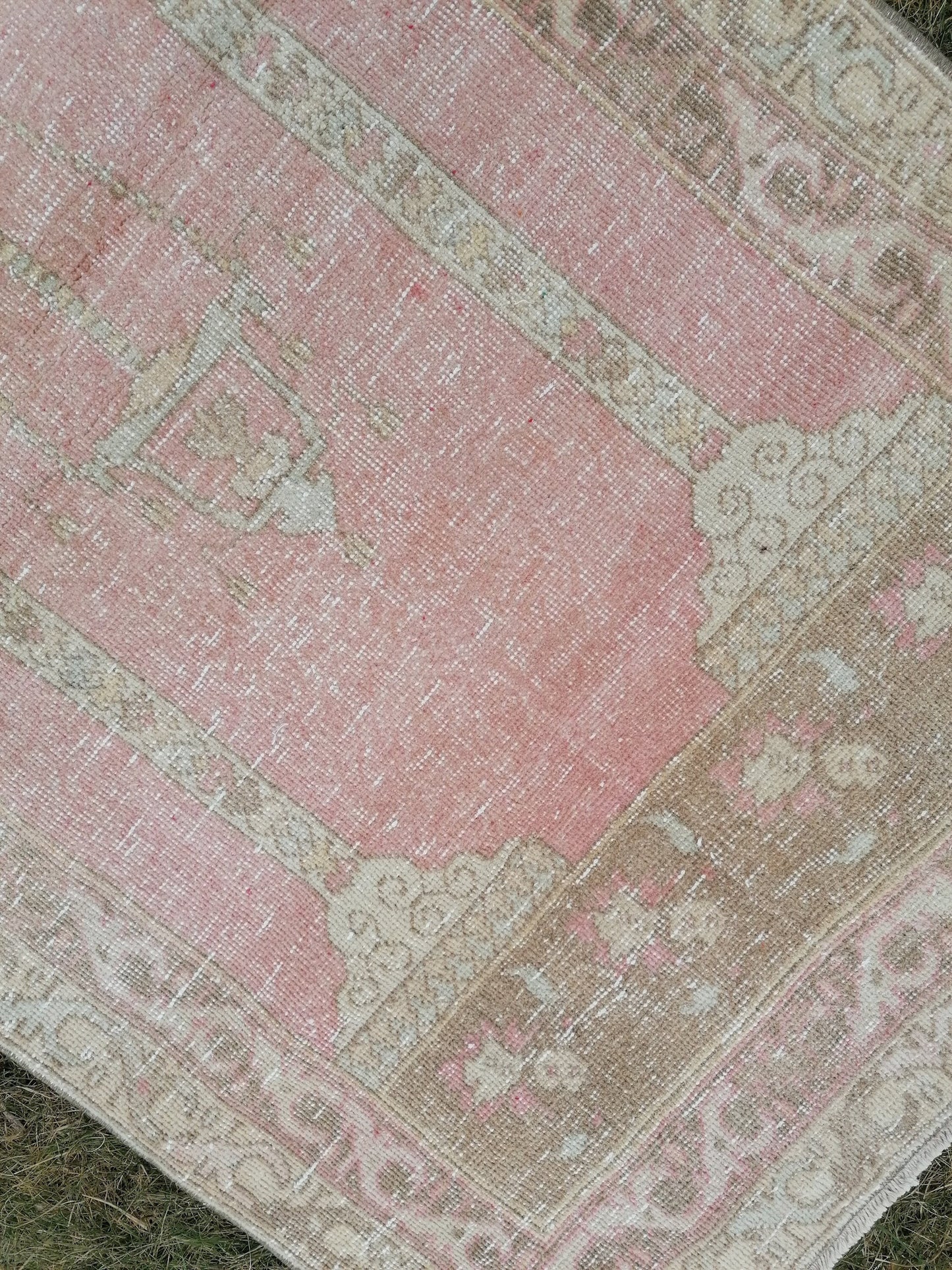 Turkish oushak wool rug, 3'2x5'7 vintage rug, vintage  hand made rug kitchen rug bohemian rug