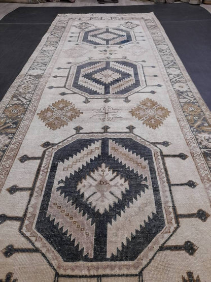 Muted Runner Rug Muted Turkish Runner Rug Vintage 4.5 x 13 Runner Rug Hallway Runner Rug Kitchen Runner Rug Oriental Runner Rug Wool Runner