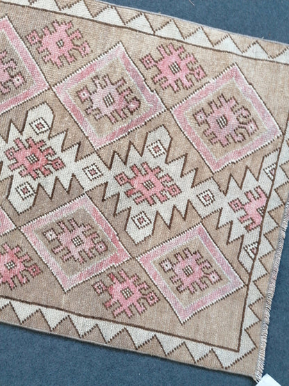 Turkish runner rug, vintage wool rug 2'9x6'5 vintage oushak runner rug unique hand made rug kitchen rug bohemian rug
