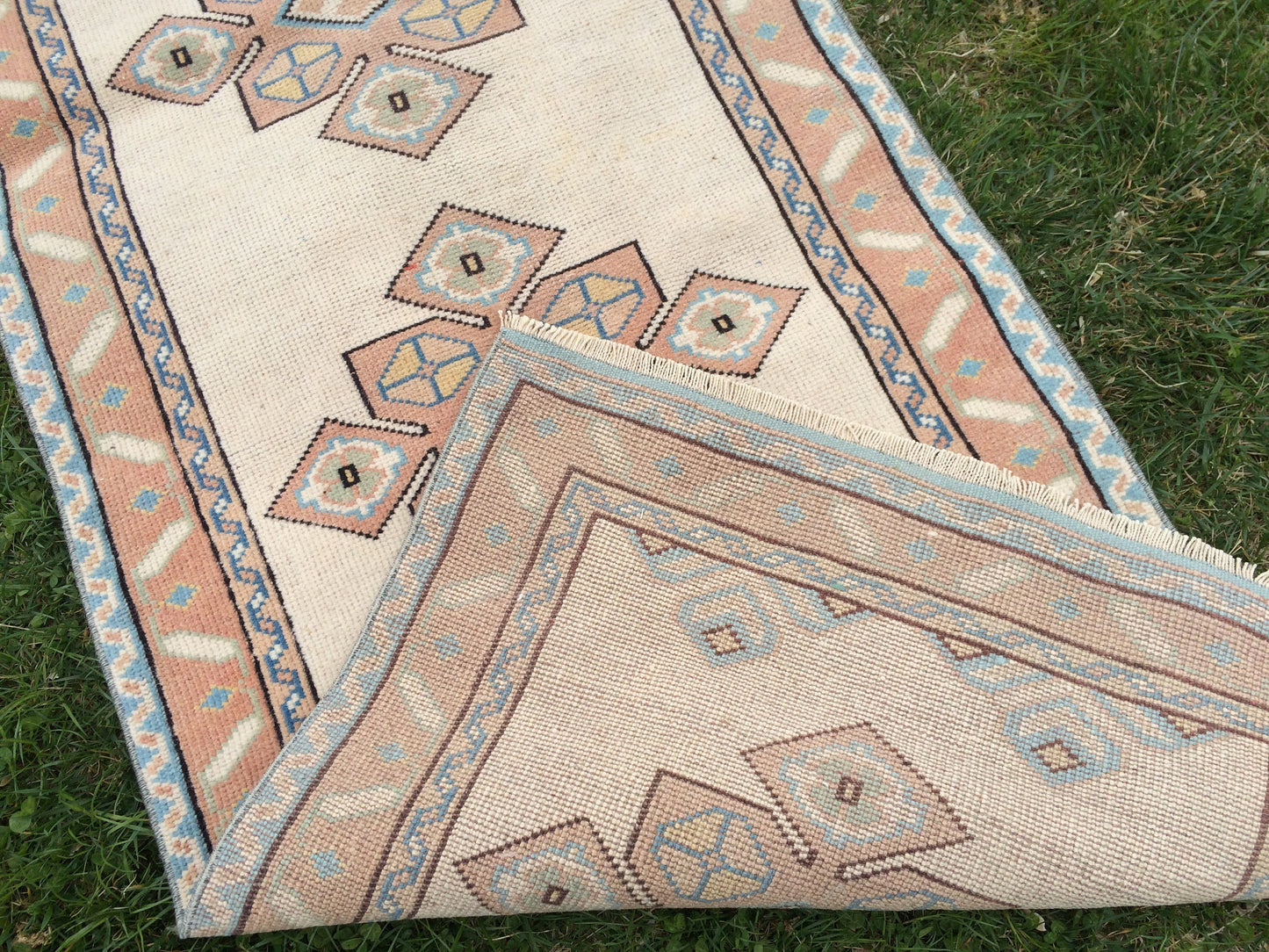 Muted RUNNER Rug, 3x8 Boho RUNNER Rug, Rug Oushak, Oushak Runner Rug, Vintage Turkish Rugs, Oushak Rug, Turkish Oushak Rug,8 x 3 RUNNER Rug