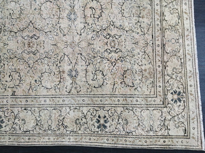 Muted Distressed Vintage Rug 9.2 x 6 Turkish  Rug, Muted Rug Oushak Rug Floral Rug Oriental Rug Antique Rug