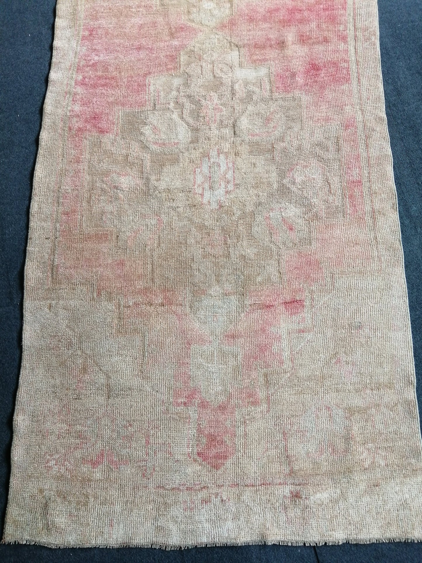 3.7 x 10 Oushak Runner Rug Turkish Runner Rug Pink Vintage Runner Rug Hallway Runner Rug Kitchen Runner Wool Runner Rug Company Wholesalerug