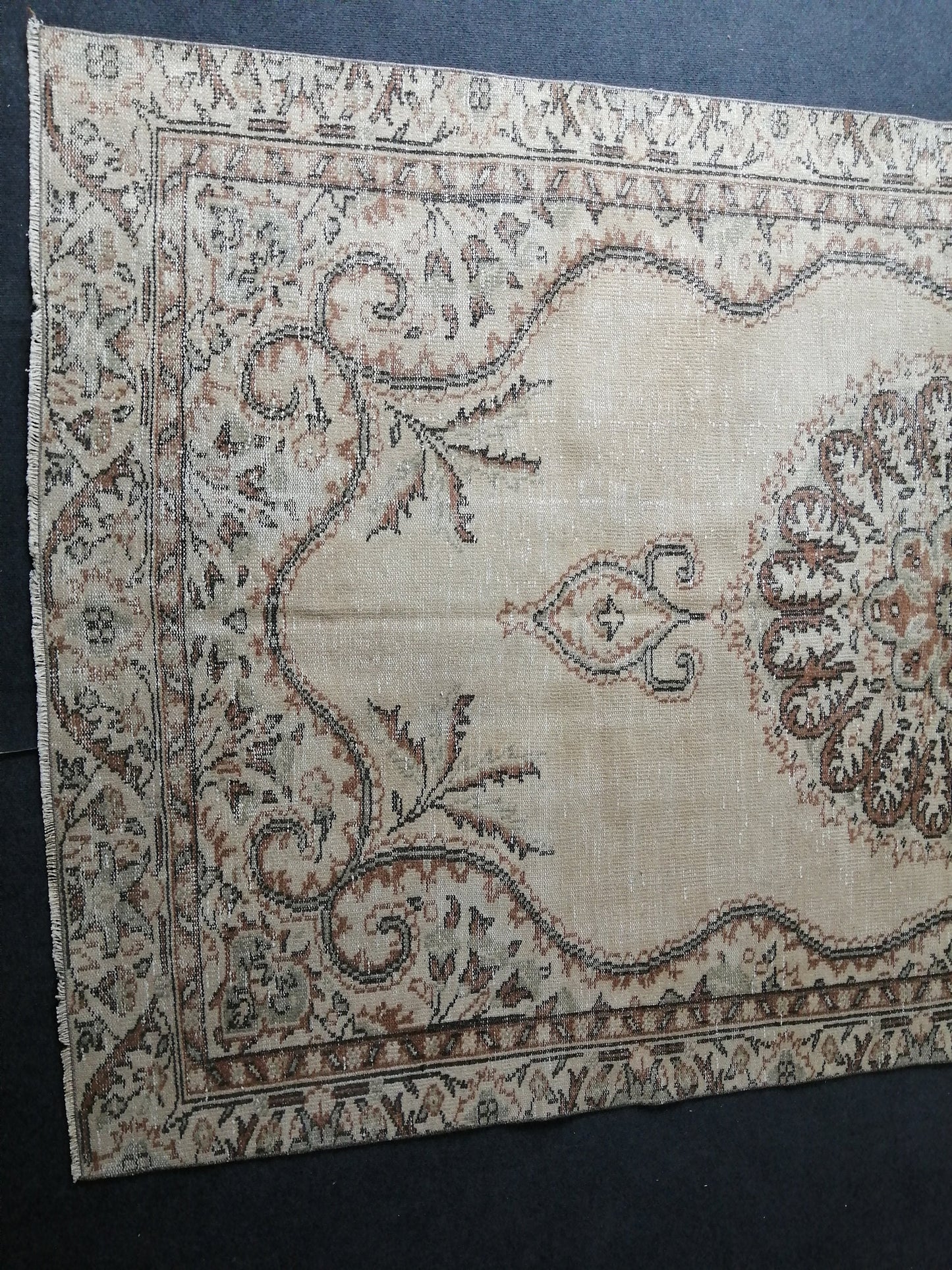 5.5 x 9.8 OUSHAK RUG TURKISH Large Oriental Rug Vintage Oushak Runner Rug Vintage Runner Rug Wool Rug Hand Made Rug Vintage Turkish Rug