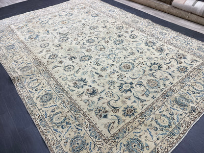 Large Persian RUG 7.6 x 11 Handmade Rug Vintage Turkish Rug Vintage Rug Muted Wool Oushak Rug Hand Made Rugs Art Rug