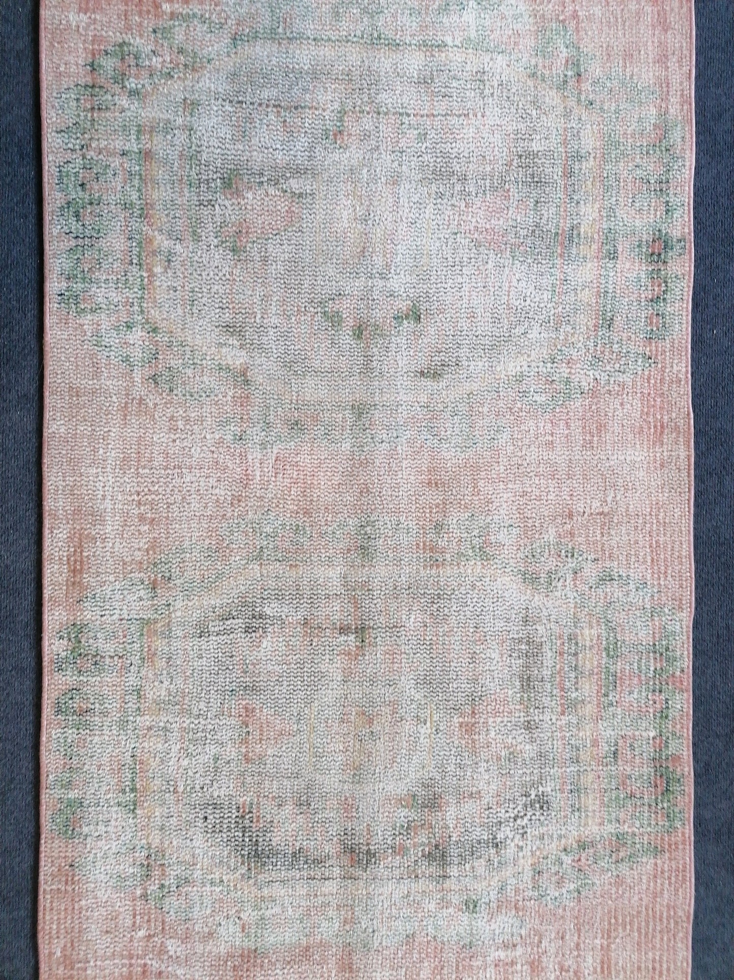 11'7x2'9 distressed oushak turkish runner rug, turkish rug , runner rug,vintage rug,kitchen rug,vintage oushak rug, vintage anatolian rug