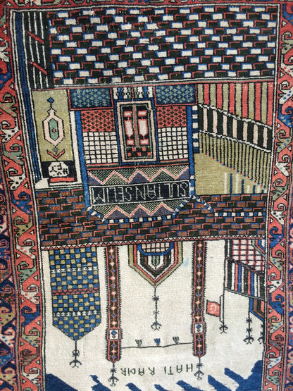 Konya Mevlana Tapestry Rug OUSHAK RUG TURKISH Rug Vintage Oushak Runner Rug Vintage Runner Rug Wool Oushak Rug Hand Made Rugs Sufi Rug