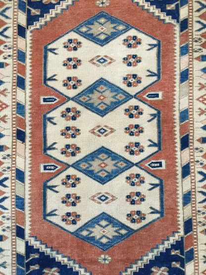 4x6 feet trurkish blue muted bedroom rug, vintage oushak living room flor large rug, kitchen area wide bohemian rug, etnique large bathroom