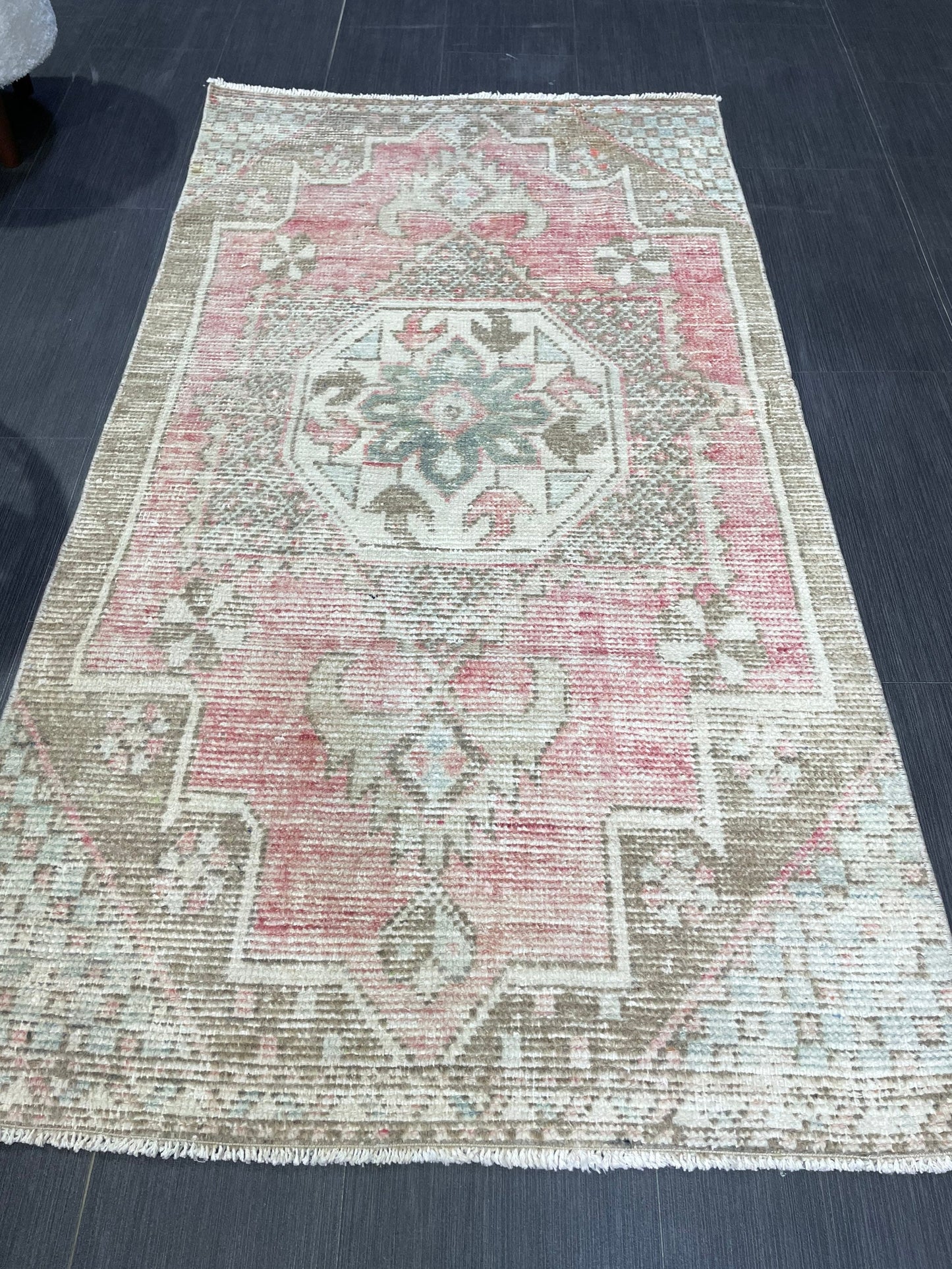 Handmade 3x5.6 Rug, Eclectic Rug, ShabbyChic Rug,Rustic Rug,Bohemian Rug, OUSHAK Rug, Turkish Rug, Farmhouse Rug,Vintage Rug, Minimalist Rug