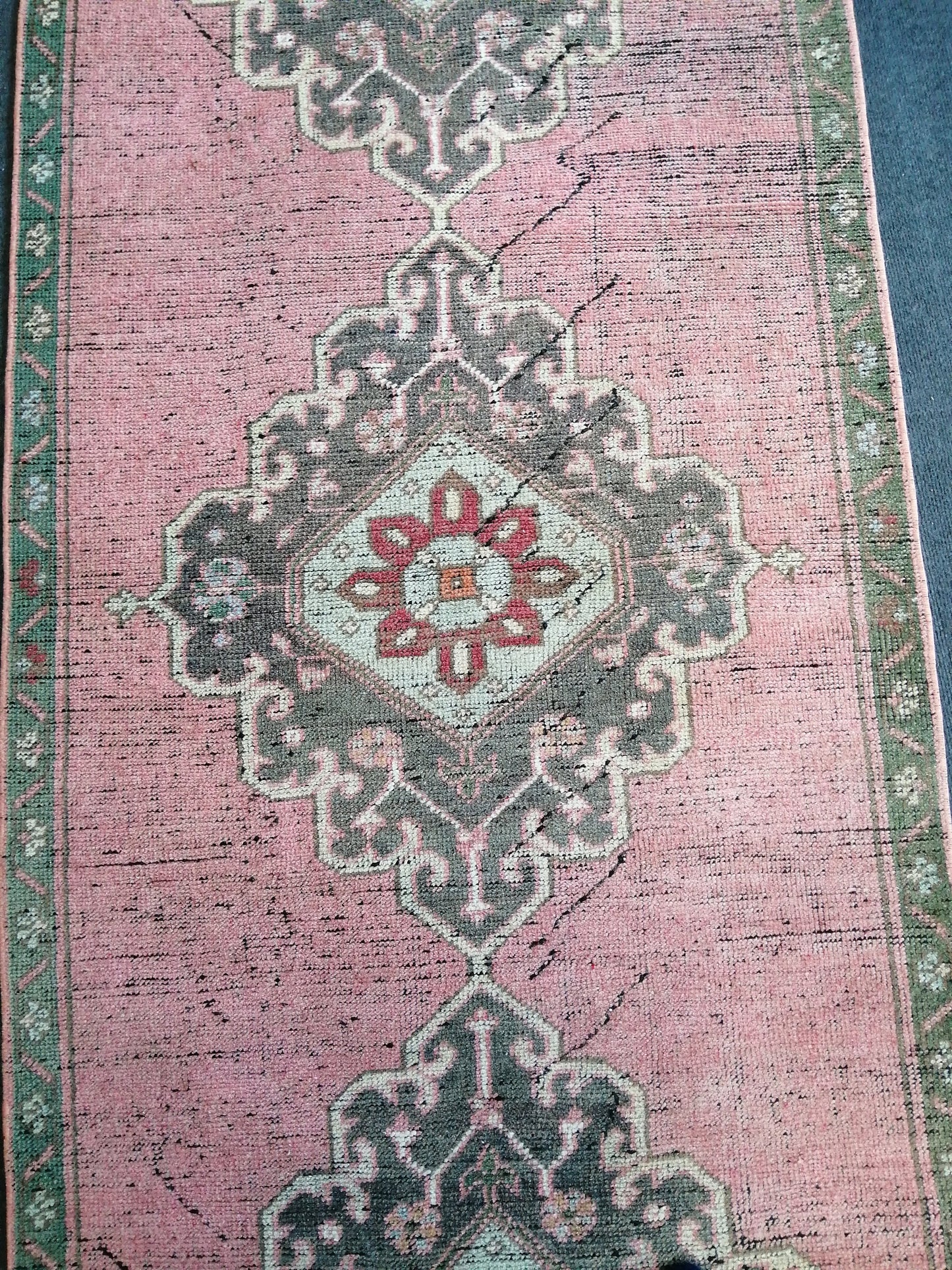 9.4 x 3 Oushak Runner Rug Turkish Runner Rug Vintage Runner Rug Hallway Runner Rug Kitchen Runner Rug Wool Runner Rug Wool Oushak Rug