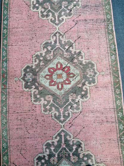 9.4 x 3 Oushak Runner Rug Turkish Runner Rug Vintage Runner Rug Hallway Runner Rug Kitchen Runner Rug Wool Runner Rug Wool Oushak Rug