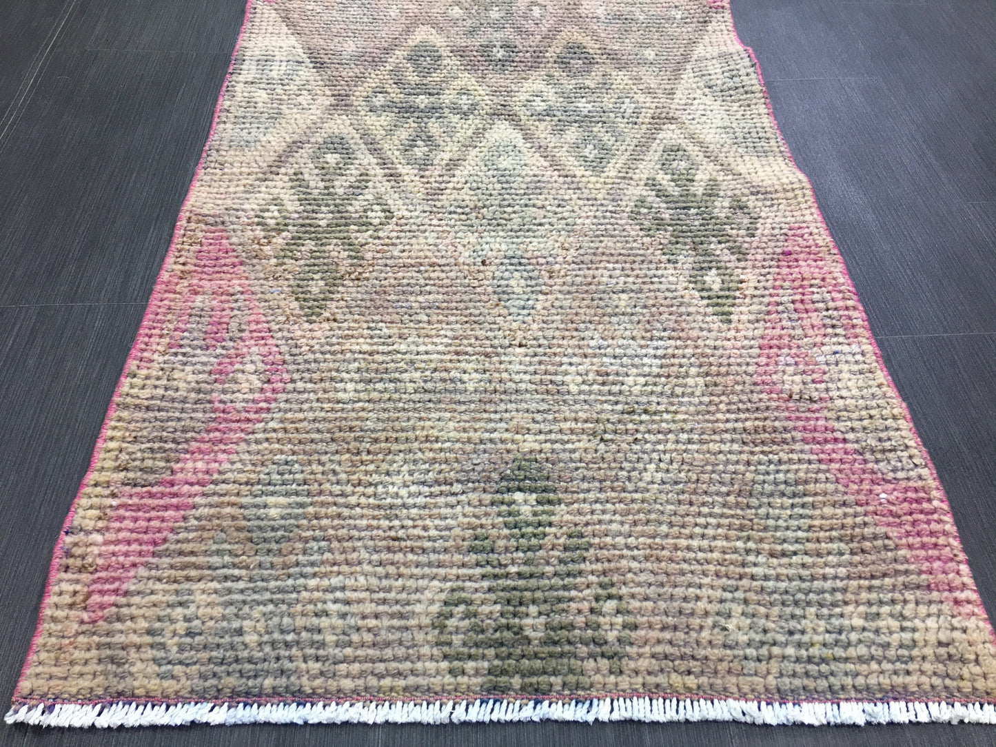 Handmade Runner Rug 2.4 x 8.5 Turkish Runner Rug Vintage Runner Rug Hallway Runner Rug Kitchen Runner Rug Wool Runner Rug Wool Oushak Rug