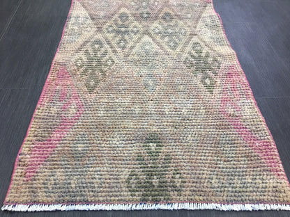Handmade Runner Rug 2.4 x 8.5 Turkish Runner Rug Vintage Runner Rug Hallway Runner Rug Kitchen Runner Rug Wool Runner Rug Wool Oushak Rug