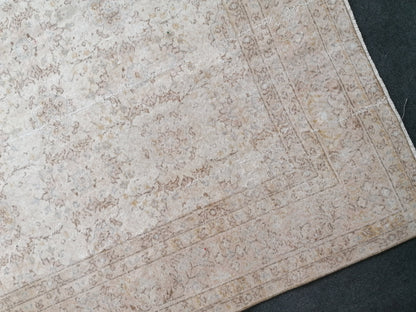 7.5 x 11 Oushak turkish rug large vintage rug, vintage oushak rug, unique handmade rug traditional rug