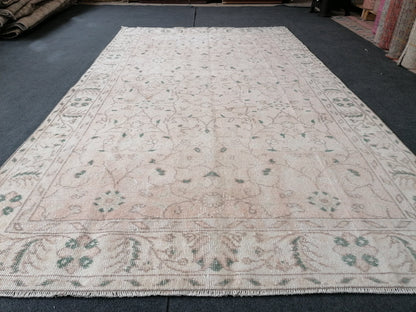 5 x 9.5 Oushak turkish rug, large vintage rug, Distressed rug