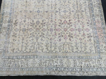 Muted Vintage Rug 6.6 x 10.4 Neutral Antique Rug Vintage Turkish  Rug Wool Oriental Rug Muted Persian Hand Made Rugs Vintage Turkish Rug