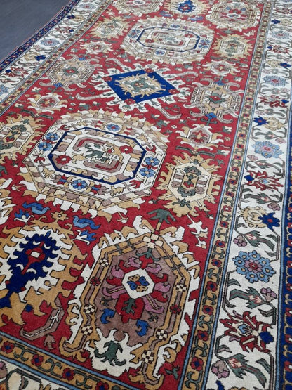High Wool Pile Vintage RUG 6 x 10.3 TURKISH Rug Vintage Quality Oriental Rug Shirvan Rug Wool Oushak Rug Blue Rug Persian Rug Hand Made Rug