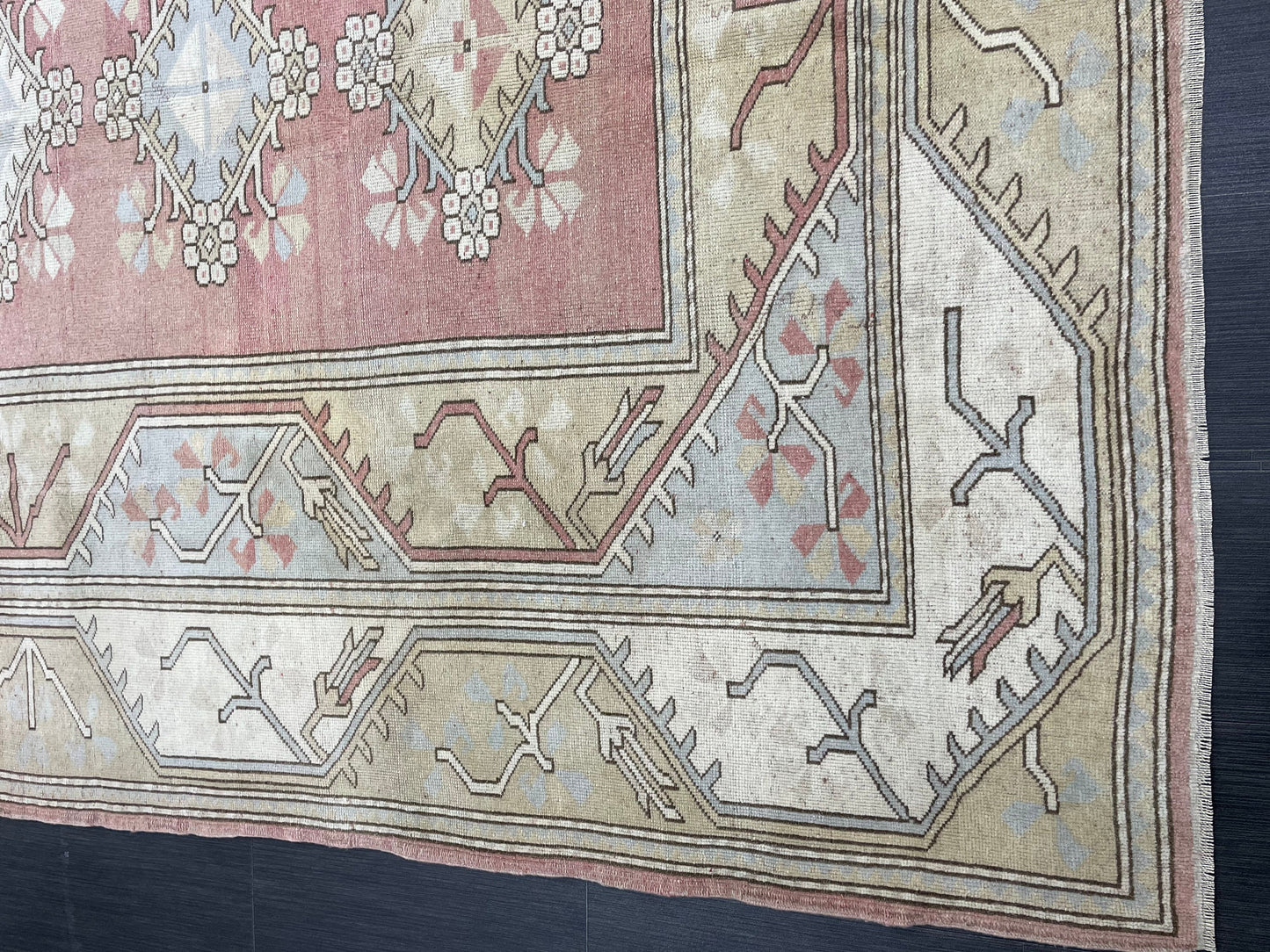 Muted Persian RUG 6.6 x 9.8 Turkish Oushak Rug Vintage Rug