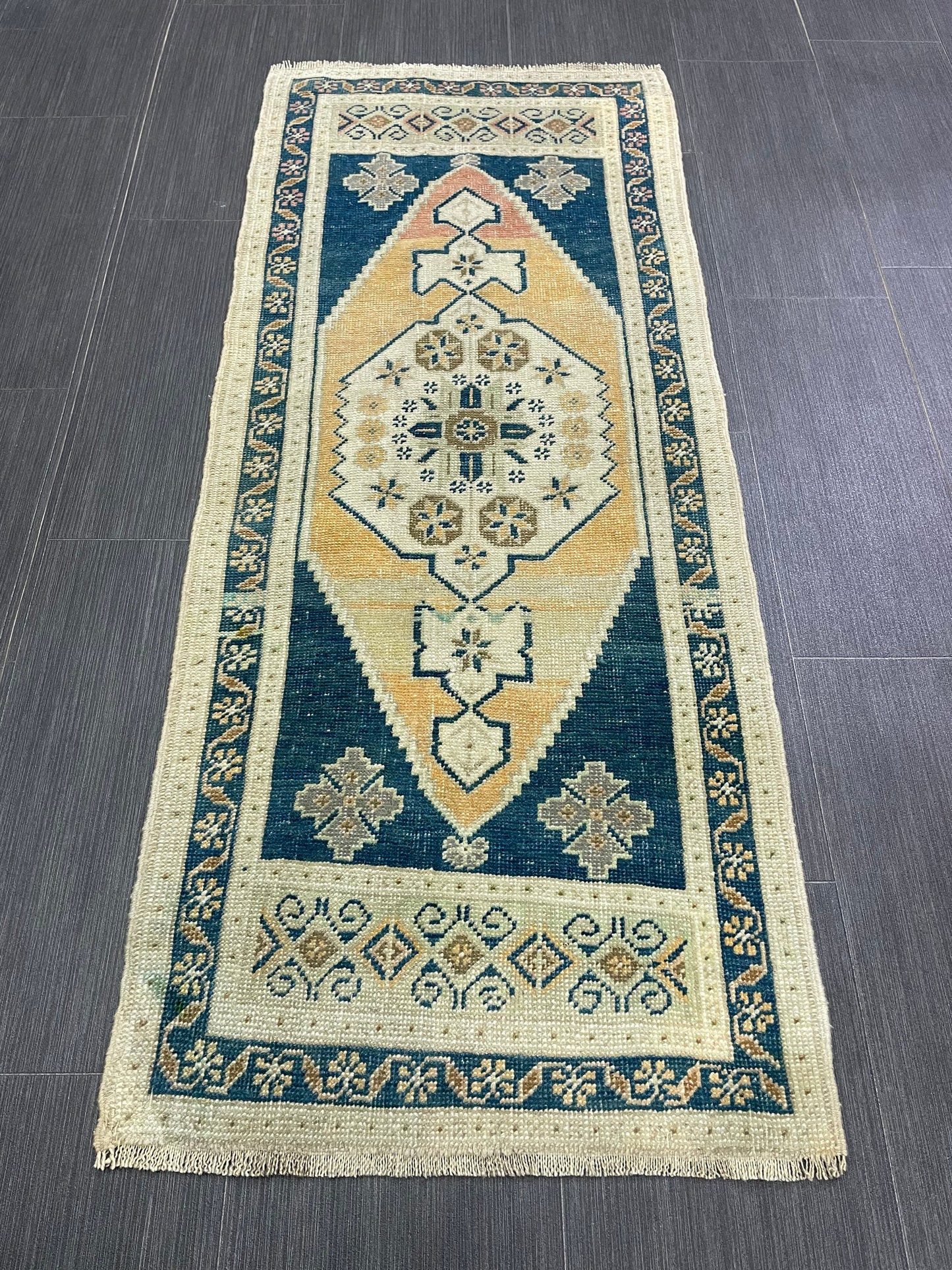 2 x 4.6 Turkish Rug Mini Rug Small Area Rug Turkish Rug Oushak Rug Hand Made Rug Vintage Rug 2x4 rug 2x5 rug