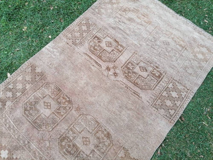 Neatural turkish wool rug, oushak hand made rug 4x6'3 living room rug