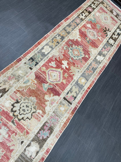 Turkish Oushak Runner 3 x 15.3 Turkish Runner Rug XL Vintage Runner Rug Long Hallway Runner Rug Kitchen Runner Stairs Runner